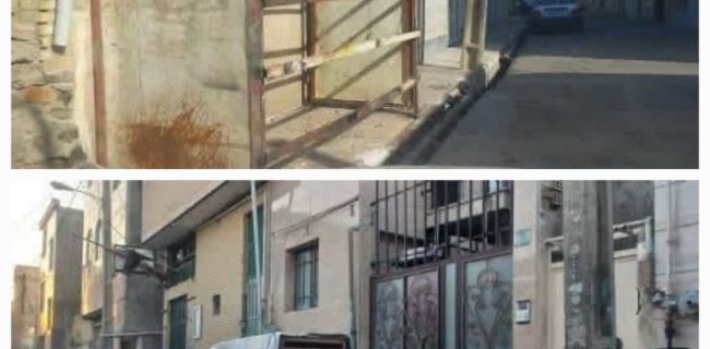 خلاقیت عجیب یک شهروند شهر گلستان/ ساخت پارکینگ موتور در پیاده رو!